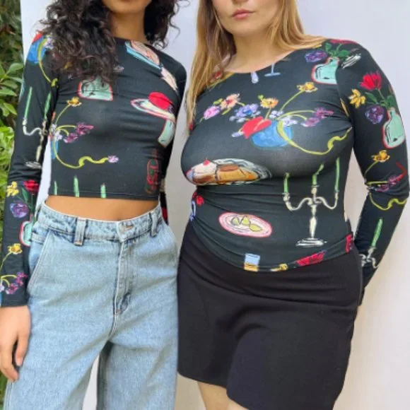 Rowan Top LISA SAYS GAH - Set the Table Caviar - SMALL ONLY - Picture 6 of 8